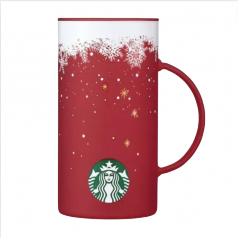 2021 Starbucks Korea X-mas Red Snow Glass 503ml